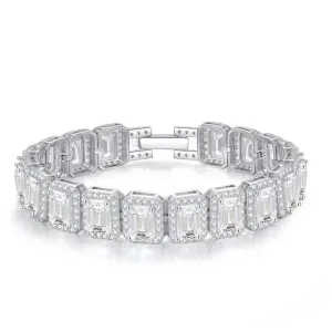 سوار سلسلة تنس مربع كلاسيكي للنساء - Classic Square Tennis Chain Bracelet