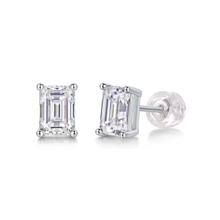 أقراط مويسانيتي فضيةsilver moissanite earrings