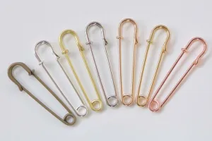 10 pcs Brass Safety Pins Kilt Pins Broochs 2 Inches Long