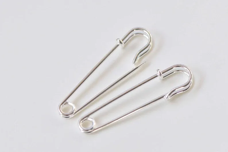 10 pcs Brass Safety Pins Kilt Pins Broochs 2 Inches Long