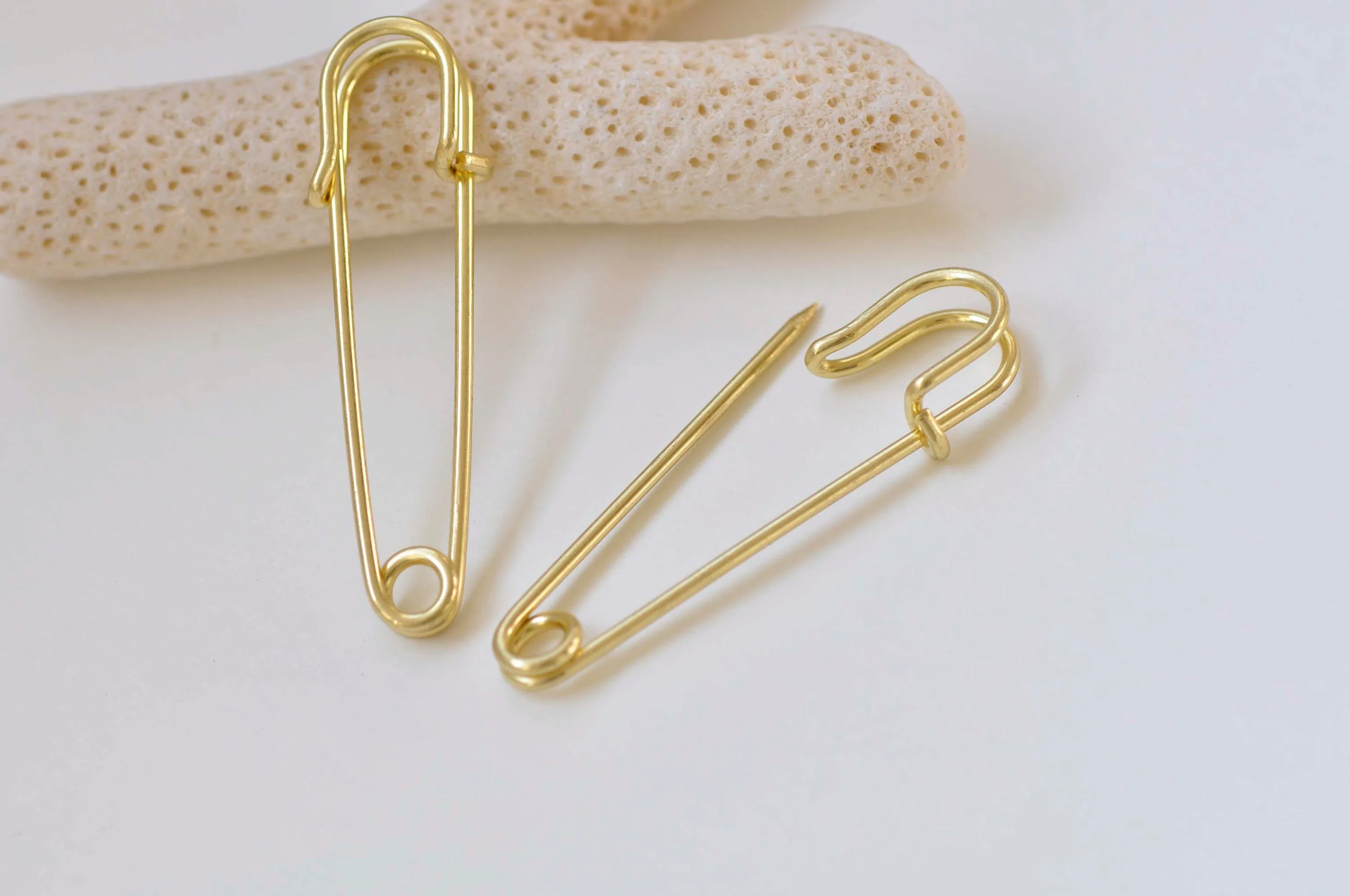 10 pcs Brass Safety Pins Kilt Pins Broochs 2 Inches Long