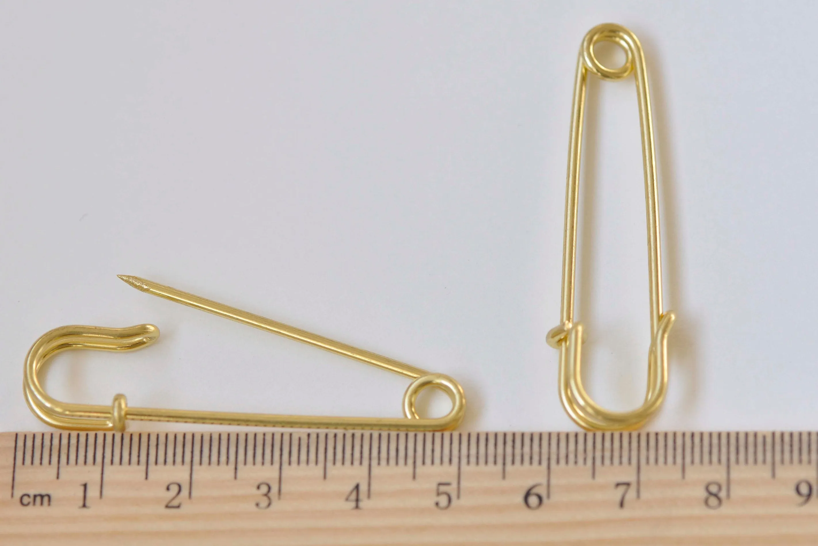 10 pcs Brass Safety Pins Kilt Pins Broochs 2 Inches Long