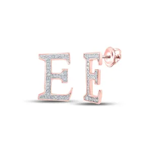 10kt Rose Gold Diamond Initial Earrings: Personalized Elegance in Rose Gold