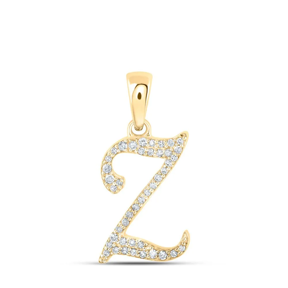 10kt Yellow Gold Diamond Z Initial Pendant - A Luxurious Symbol of Personalized Elegance
