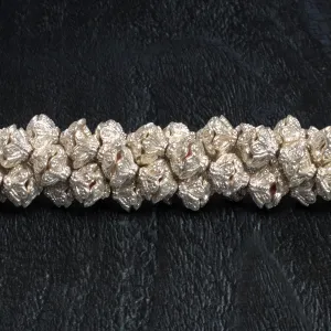 10mm Sterling Silver plated Copper Scalloped Beadcap 8 inch 40 beads