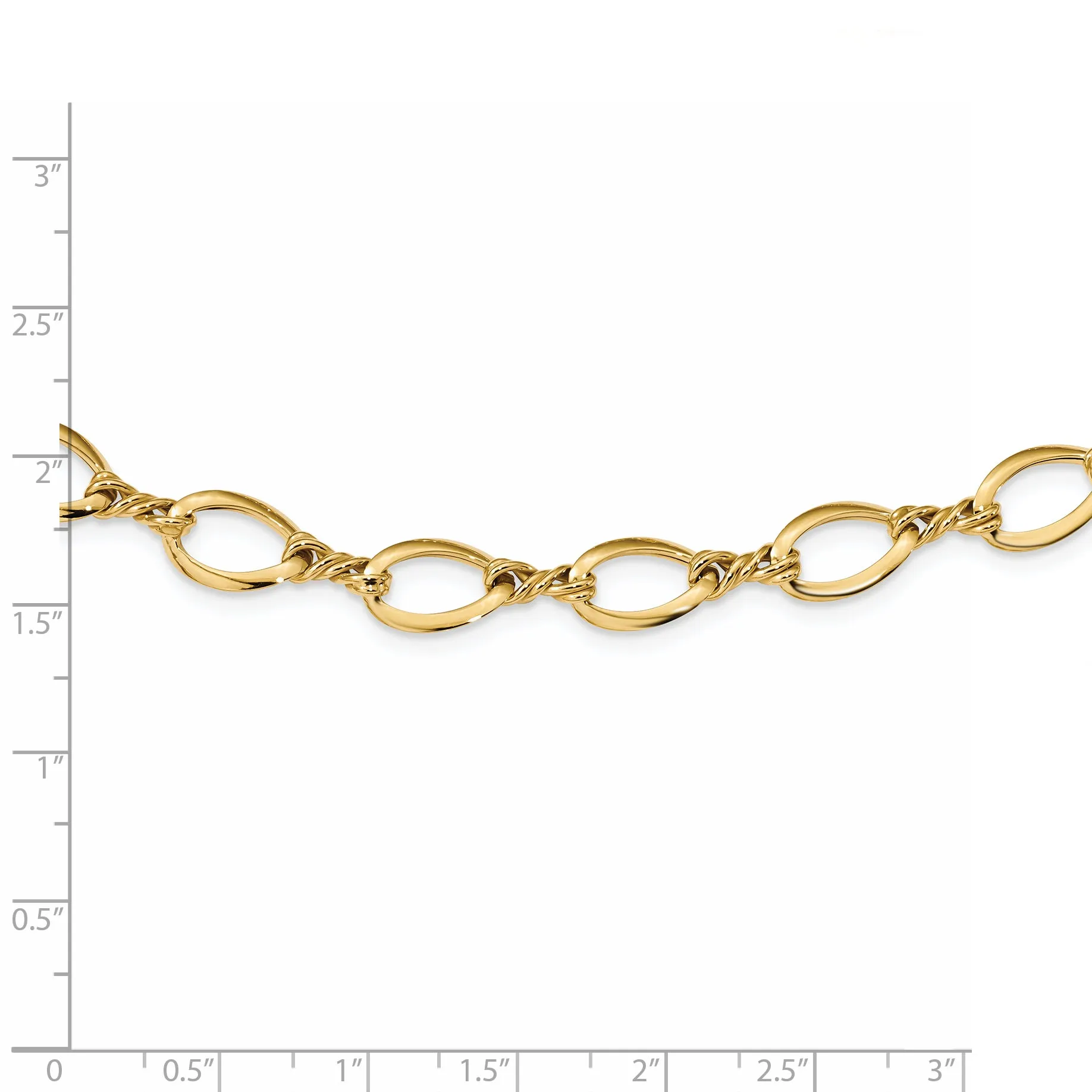 14K Gold Fancy Link Necklace with Polished Twisted Design
