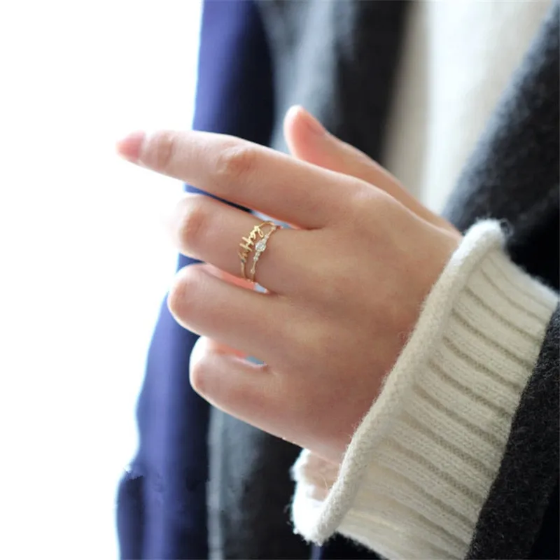 14K Gold Plating Pavé Crystal Exquisite Wedding Ring