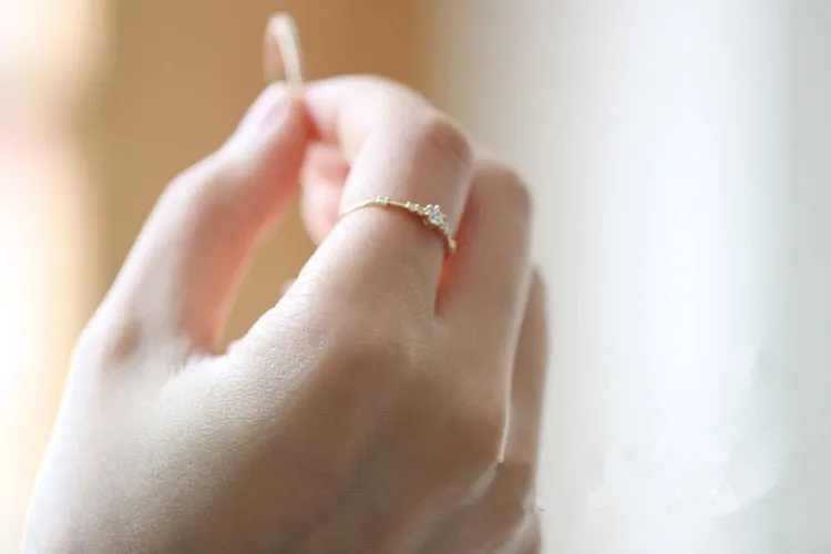 14K Gold Plating Pavé Crystal Exquisite Wedding Ring