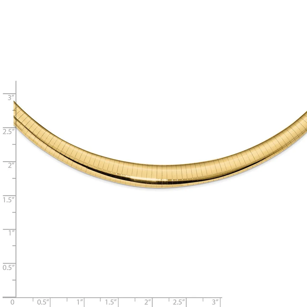 14K Gold Polished Omega Necklace with Elegant Lobster Clasp
