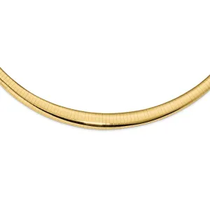 14K Gold Polished Omega Necklace with Elegant Lobster Clasp