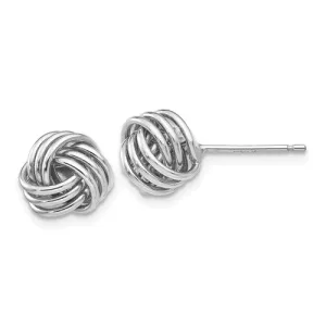 14k White Gold Small Love Knot Stud Post Earrings