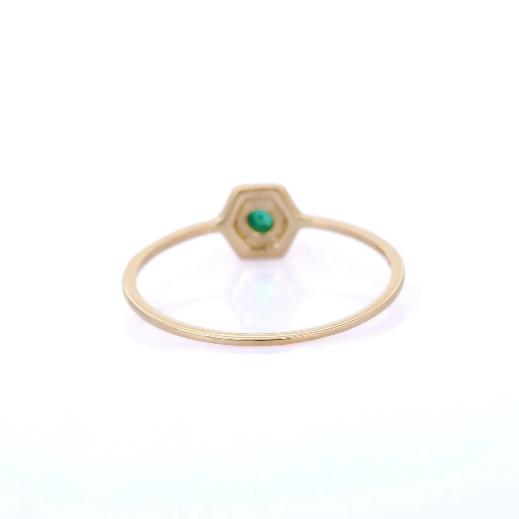 14K Yellow Gold Emerald Birthstone Ring