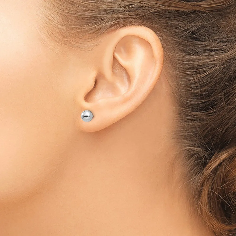 14KT White Gold 6MM Ball Stud Earrings