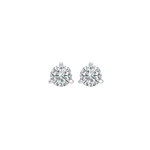 14KT White Gold & Diamond Classic Book Round Stud Earrings  - 1/8 ctw