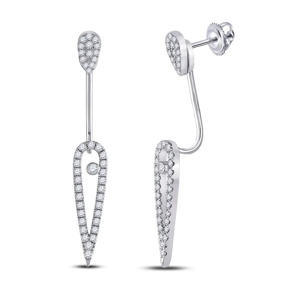 14kt White Gold Sparkling Diamond Fashion Earrings - Radiant Glamour
