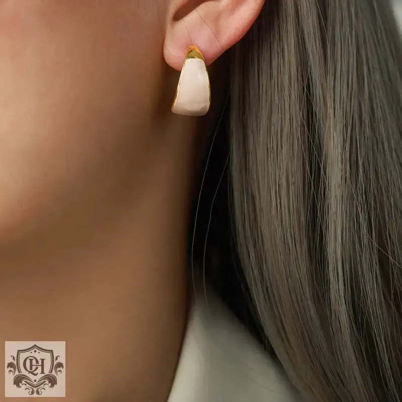 18K Gold Crescent-shaped Versatile Earrings