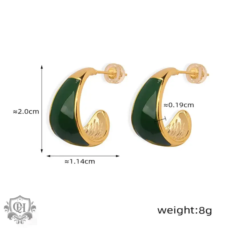 18K Gold Crescent-shaped Versatile Earrings