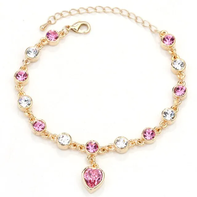 2021 High Quality Fashion Heart Bracelets For Women Blue Sapphire Tanzanite Chain Bracelet Trendy Wedding Gift Fine Jewelry