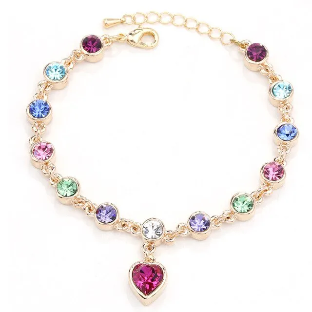 2021 High Quality Fashion Heart Bracelets For Women Blue Sapphire Tanzanite Chain Bracelet Trendy Wedding Gift Fine Jewelry
