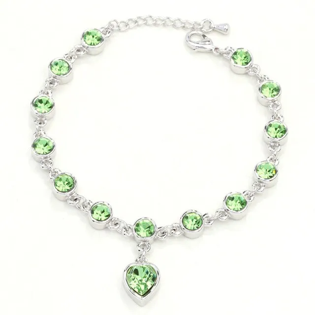 2021 High Quality Fashion Heart Bracelets For Women Blue Sapphire Tanzanite Chain Bracelet Trendy Wedding Gift Fine Jewelry