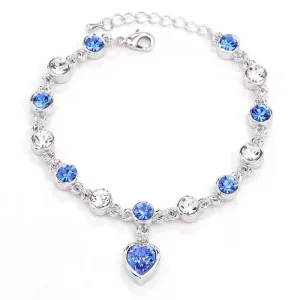 2021 High Quality Fashion Heart Bracelets For Women Blue Sapphire Tanzanite Chain Bracelet Trendy Wedding Gift Fine Jewelry