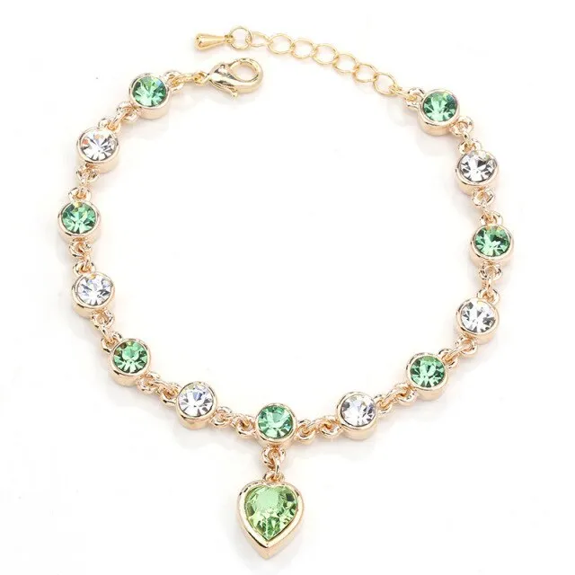 2021 High Quality Fashion Heart Bracelets For Women Blue Sapphire Tanzanite Chain Bracelet Trendy Wedding Gift Fine Jewelry