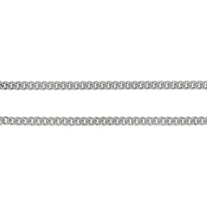 2.2mm Anti-Tarnish Curb Chain Bracelet 925 Sterling Silver, 9 Inches