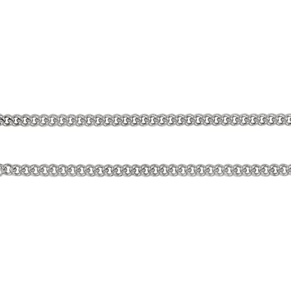 2.2mm Anti-Tarnish Curb Chain Bracelet 925 Sterling Silver, 9 Inches