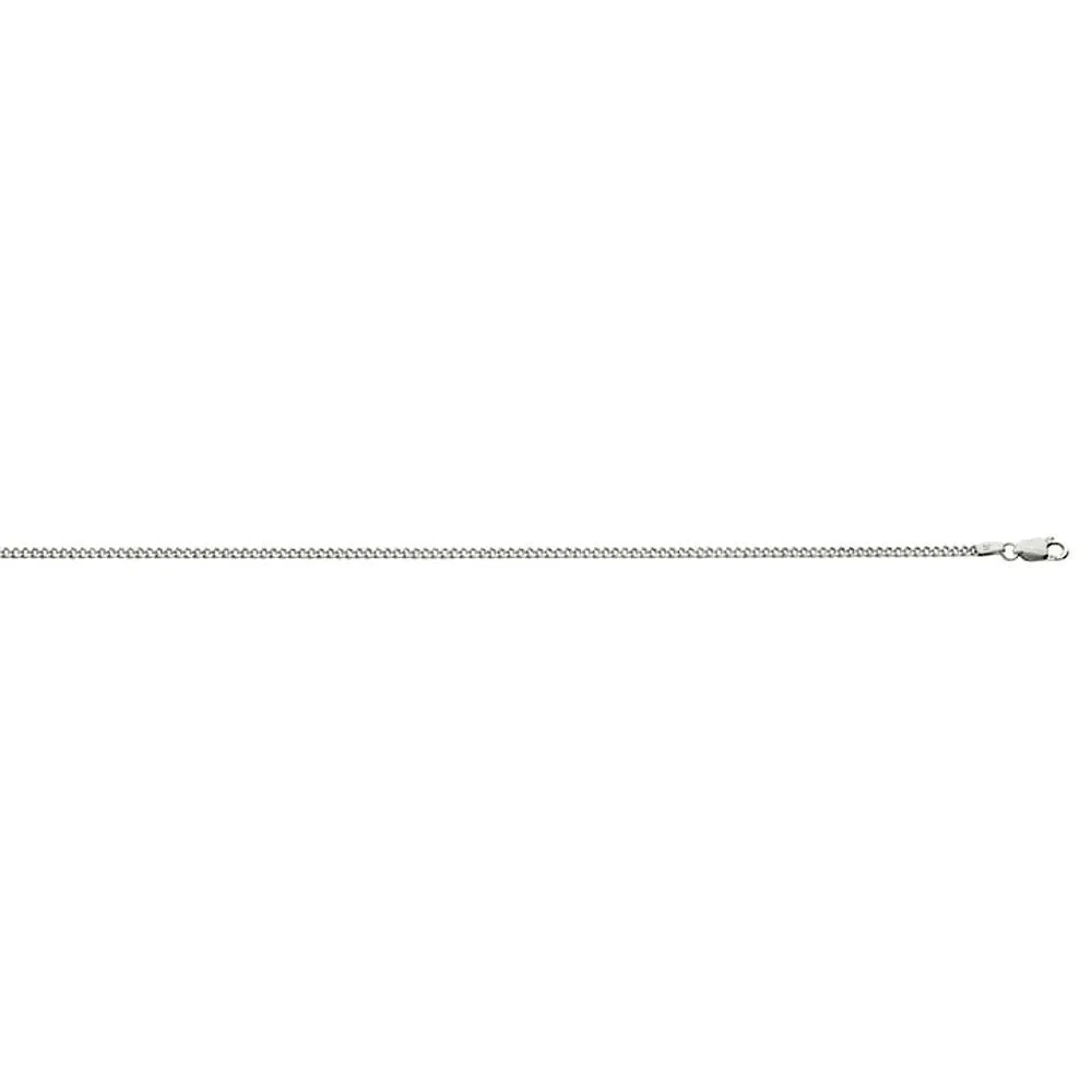 2.2mm Anti-Tarnish Curb Chain Bracelet 925 Sterling Silver, 9 Inches