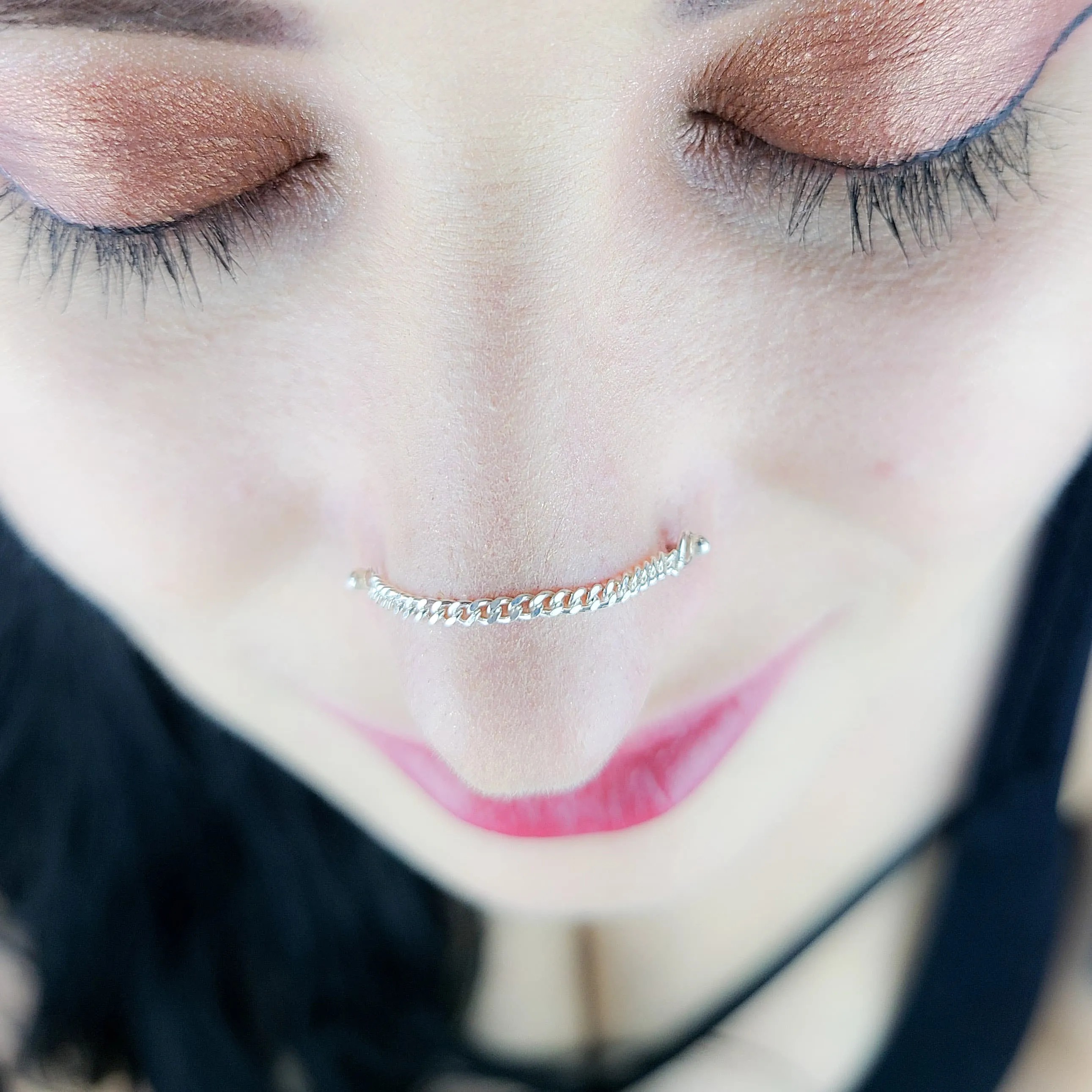 2mm Bold Silver Nose Chain