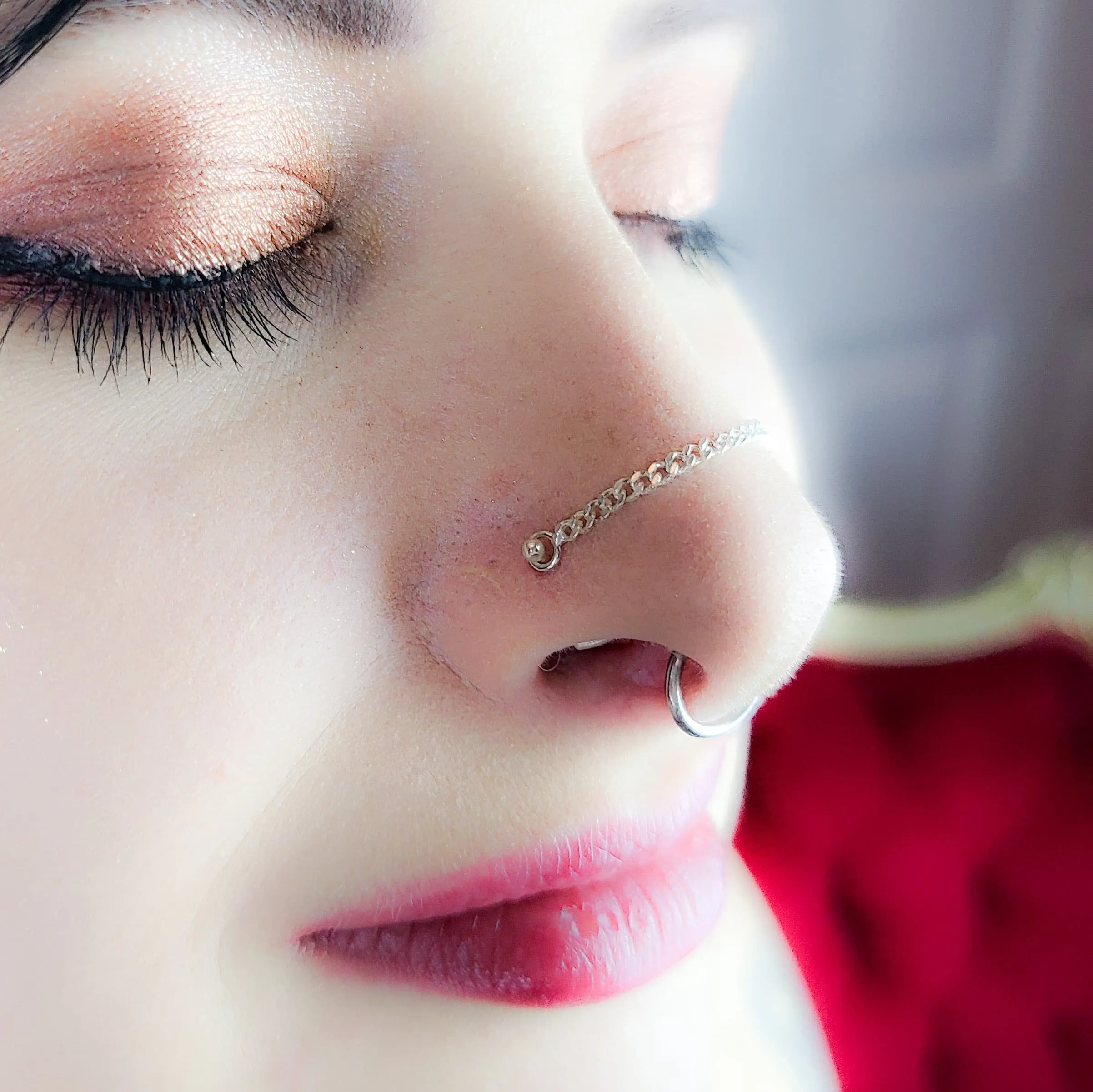 2mm Bold Silver Nose Chain