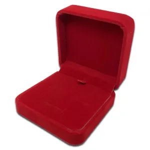 3 1/2" x 3 1/2" Red Velvet Combination Jewelry Box