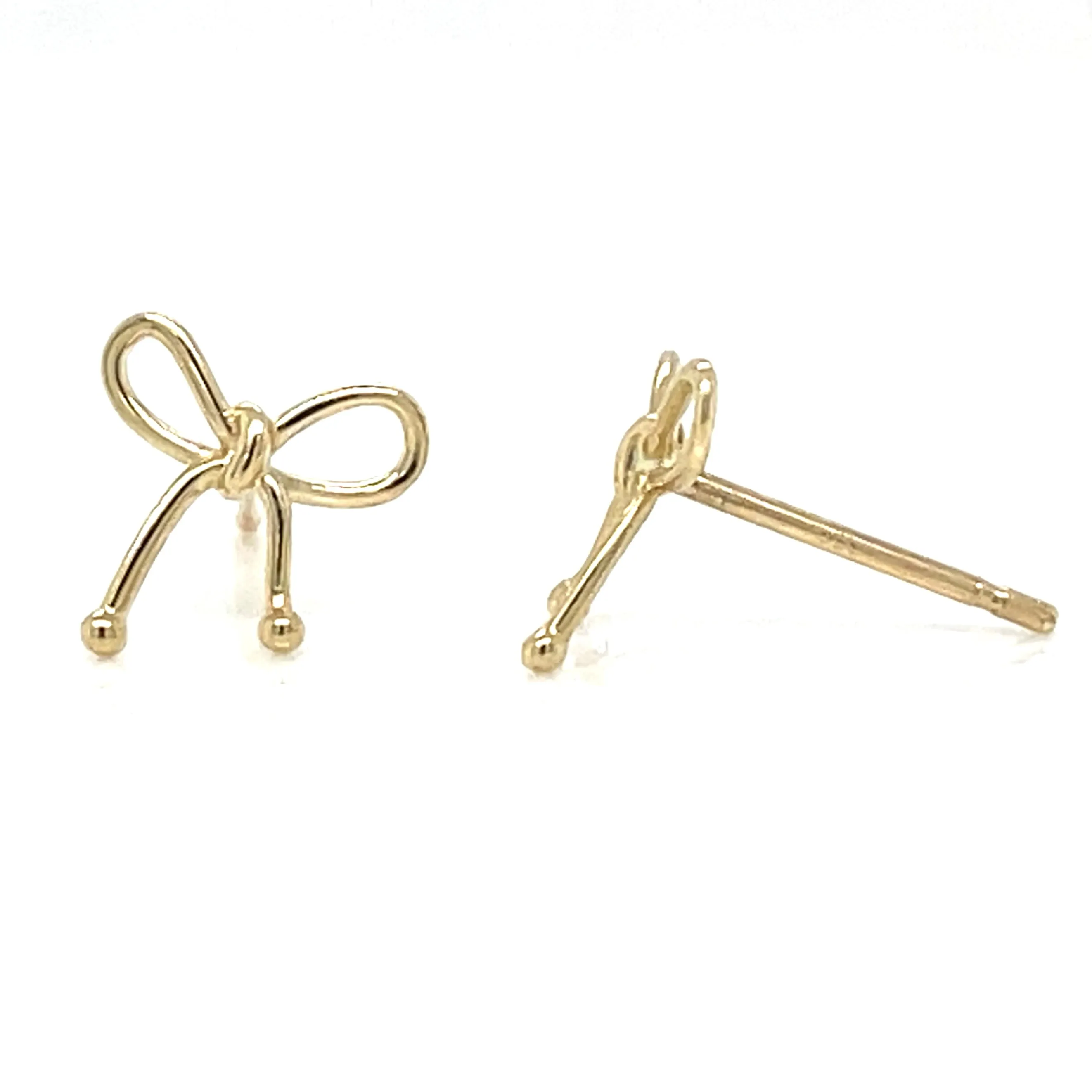 9ct Yellow Gold Bow Stud Earrings