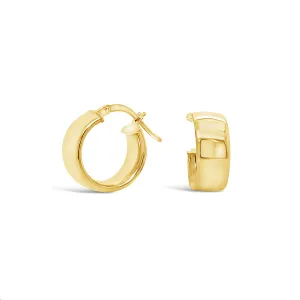9k Yellow Gold 14mm x 6mm Hoop Earrings