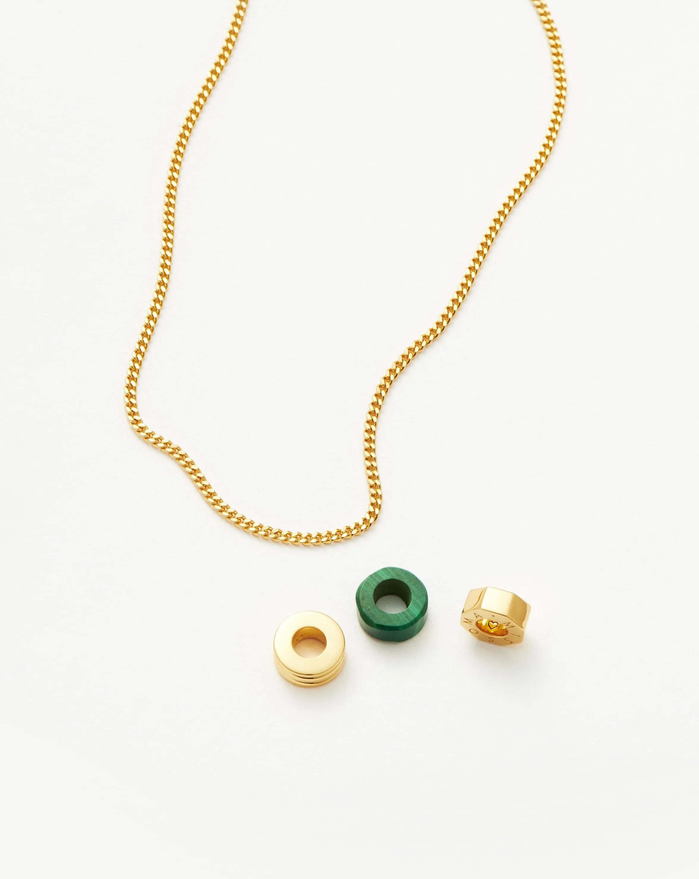Abacus Beaded Floating Charm Necklace | 18ct Recycled Gold Vermeil on Recycled Sterling Silver