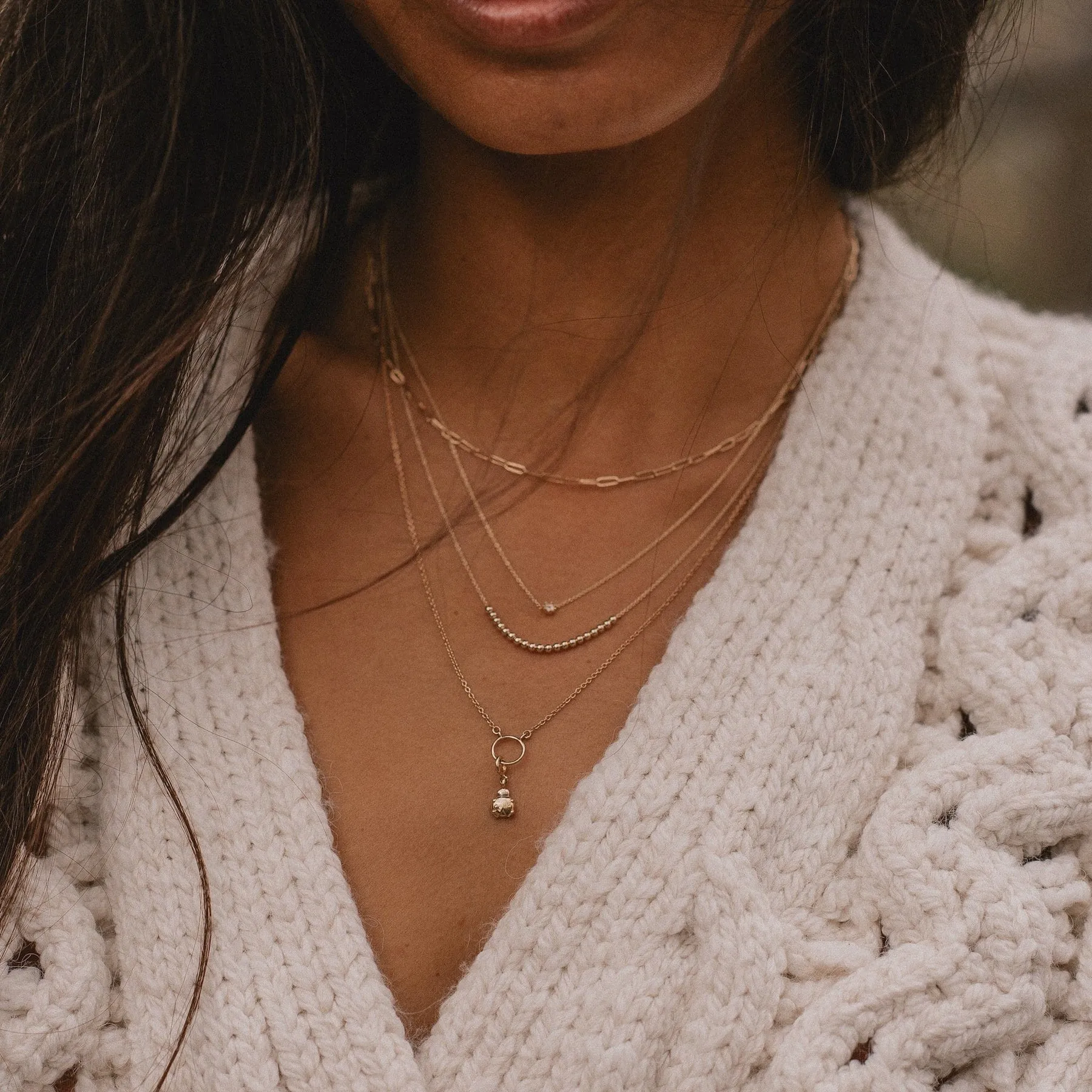 Abacus Necklace (14K Gold)
