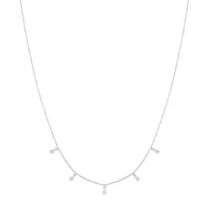Acotis Silver Necklace Rhodium Tear Drop G3394