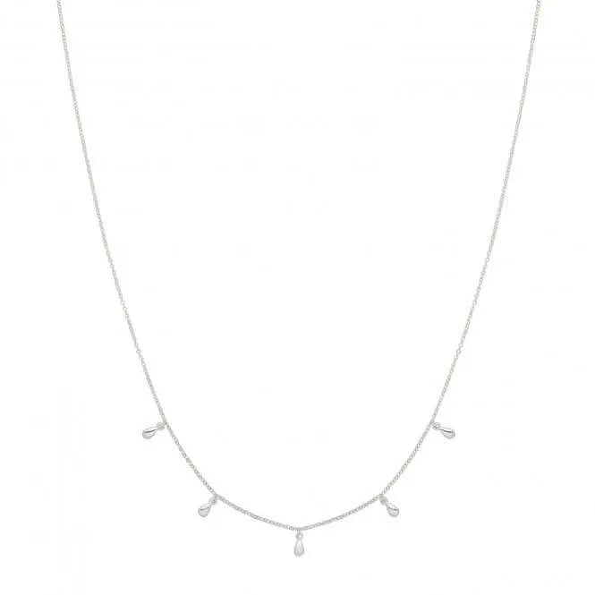 Acotis Silver Necklace Rhodium Tear Drop G3394