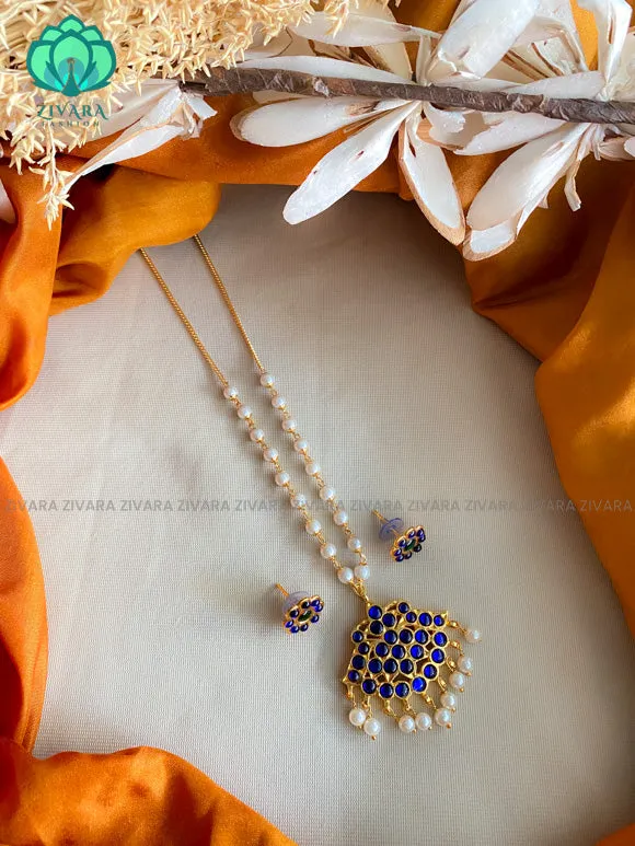 Agalya- 2- Simple pendant chains/neckwears with studs - zivara fashion