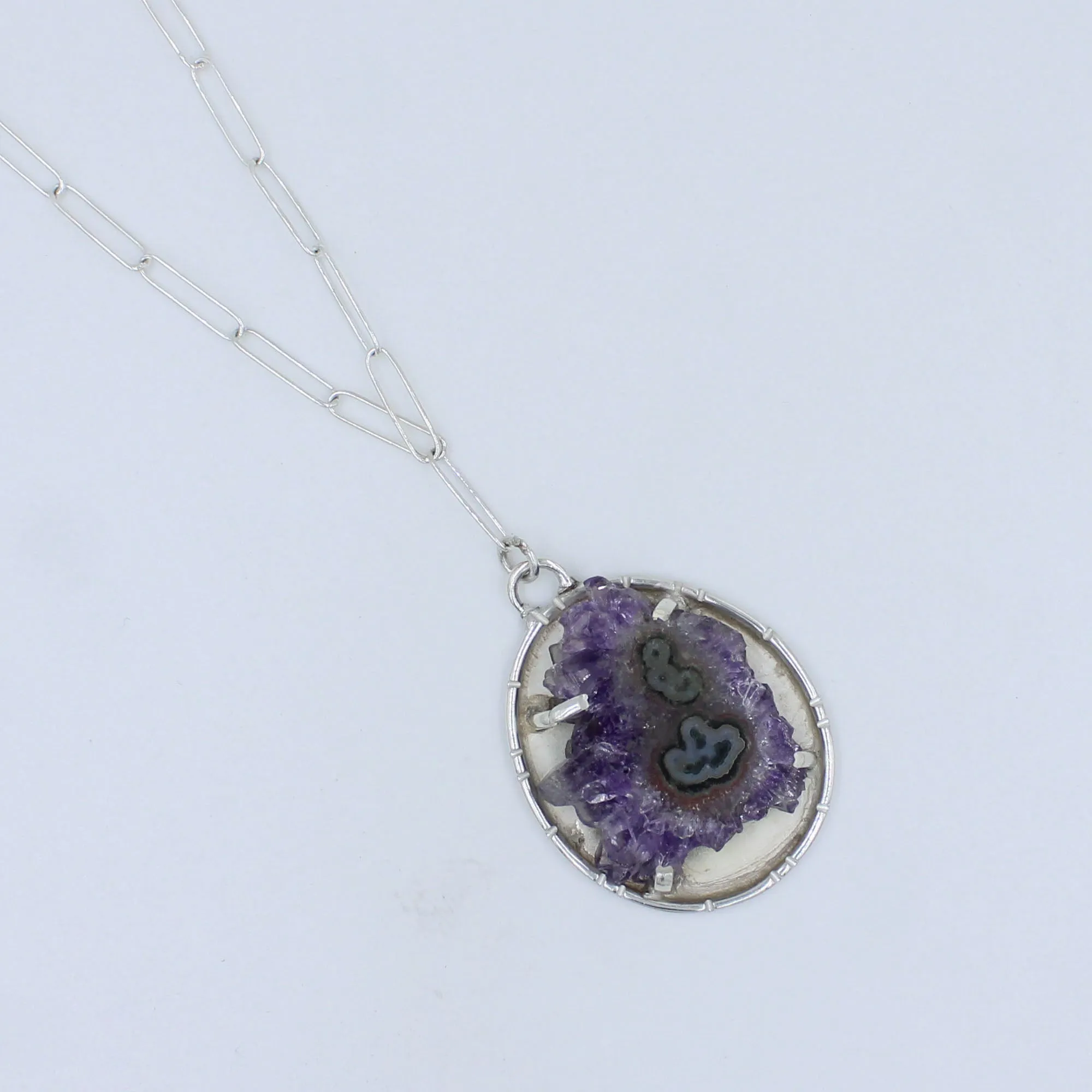 Amethyst Stalactites Sterling Silver Chain Necklaces