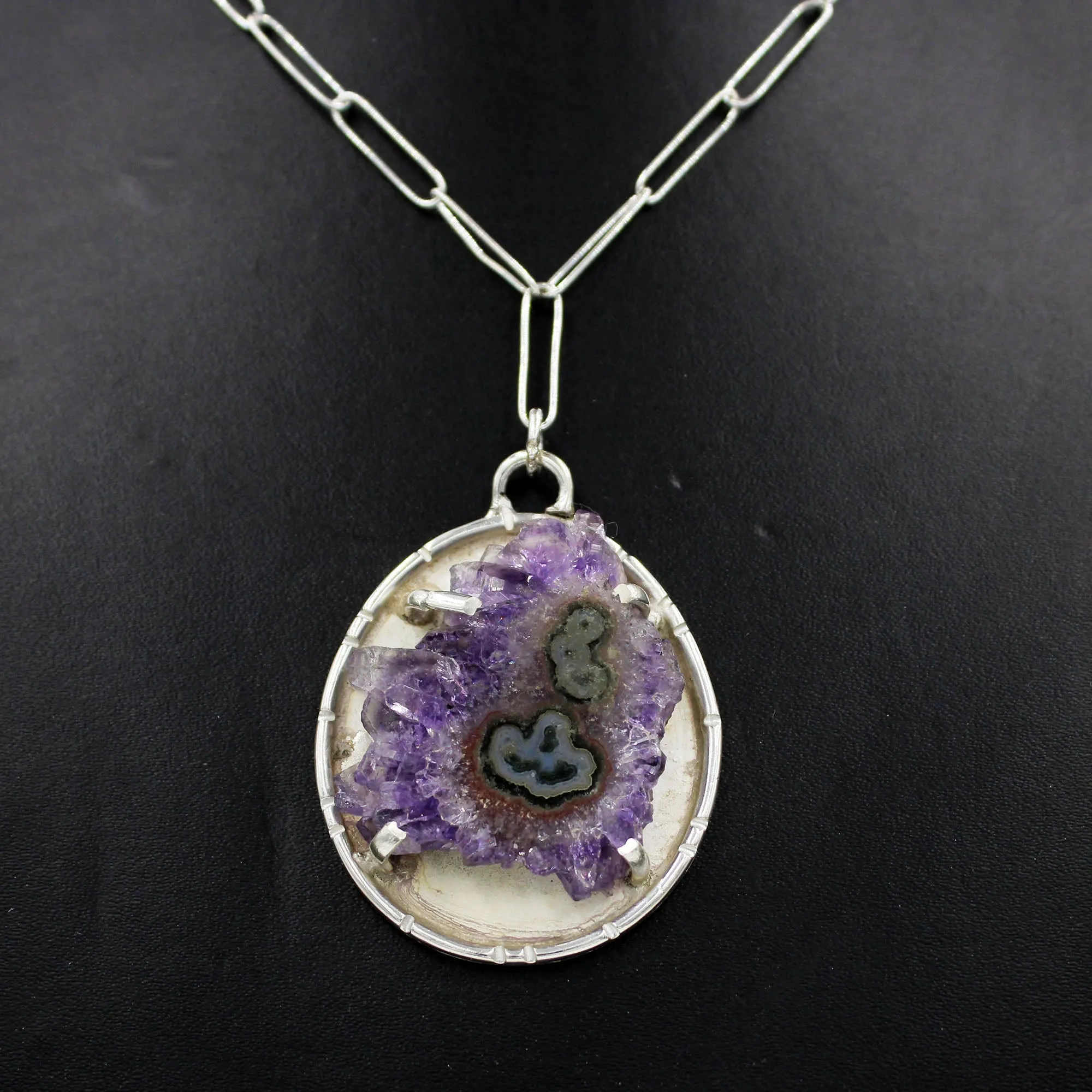 Amethyst Stalactites Sterling Silver Chain Necklaces