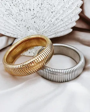 Baia Thick Coil Bangle Bracelet