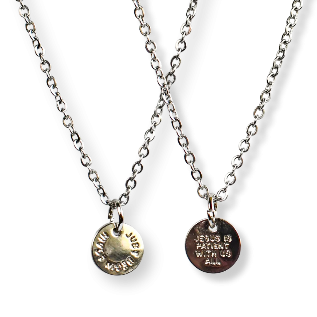Begin Again Silver Christian Charm Necklace