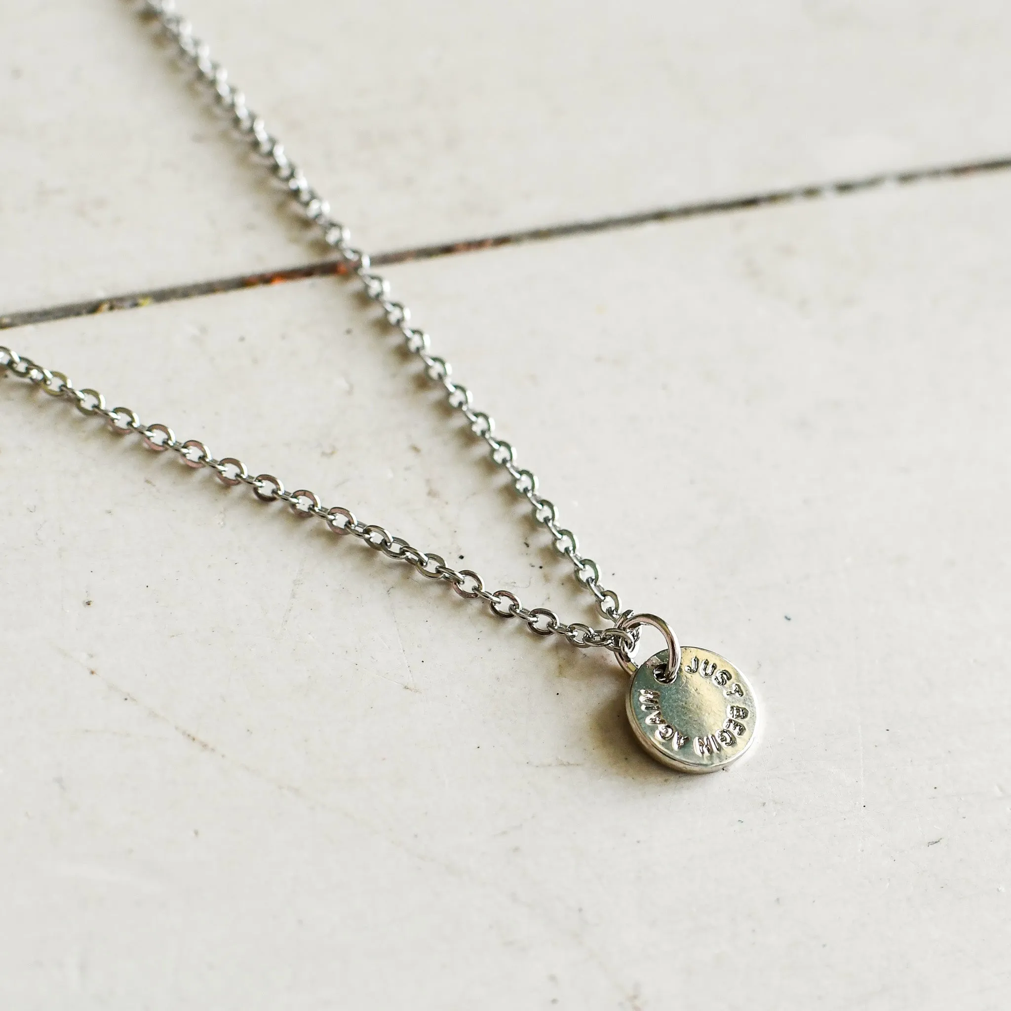 Begin Again Silver Christian Charm Necklace