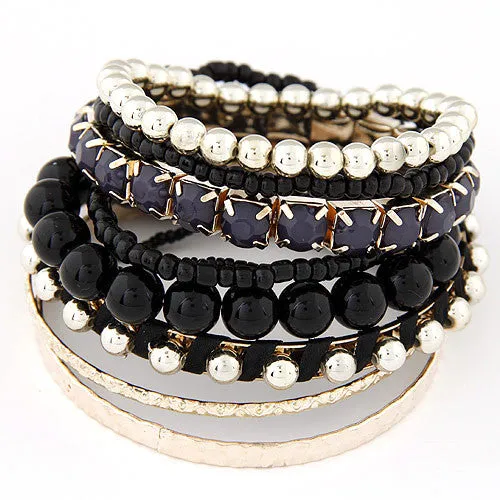 Bohemian Candy Color Multilayer Beads Bracelet Bangles jewelry for women