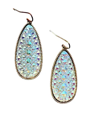 Bold & Exciting Teardrop Druzy Earrings AB