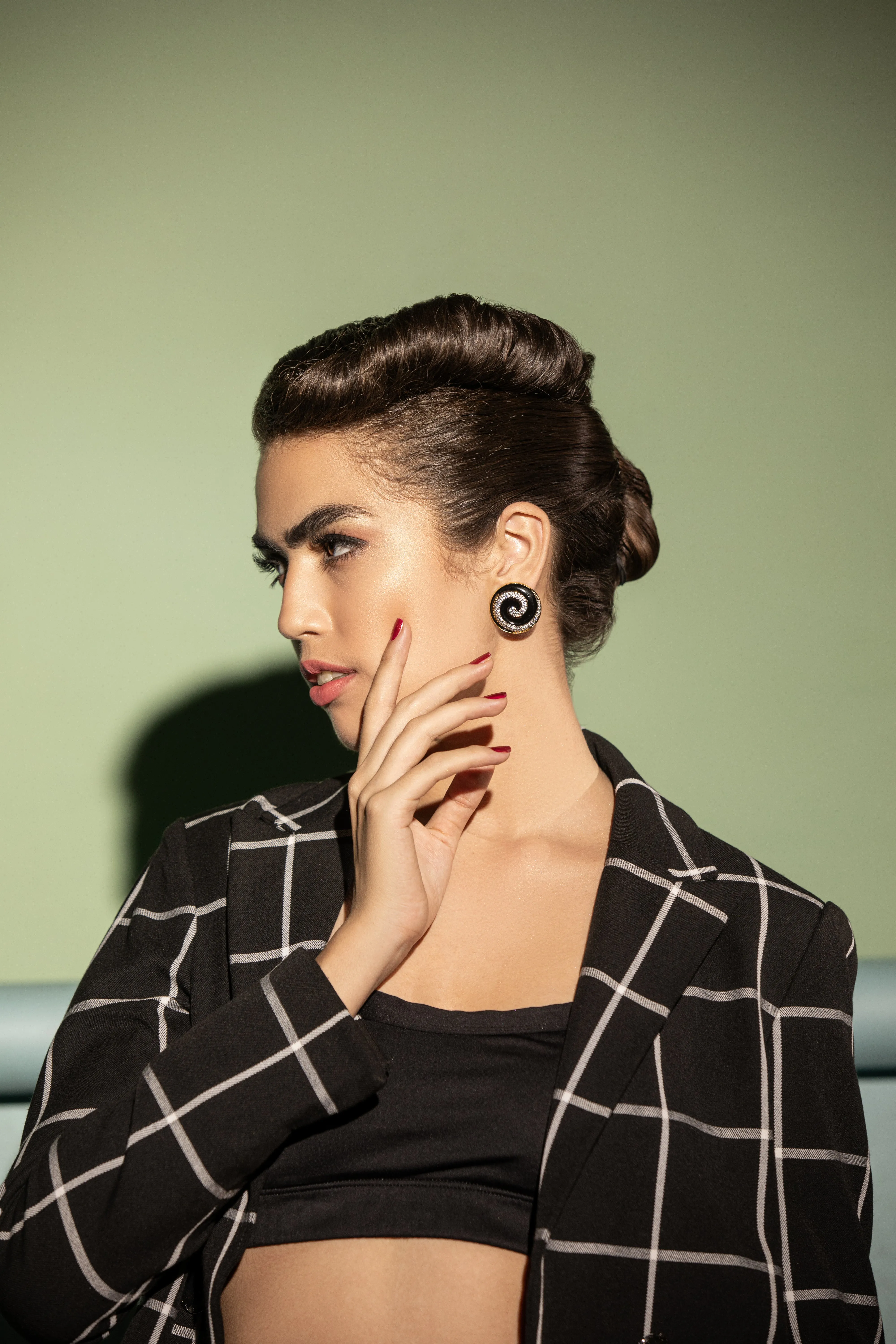 Bold Black Spiral Circle Earrings | Buy Jewelry Online