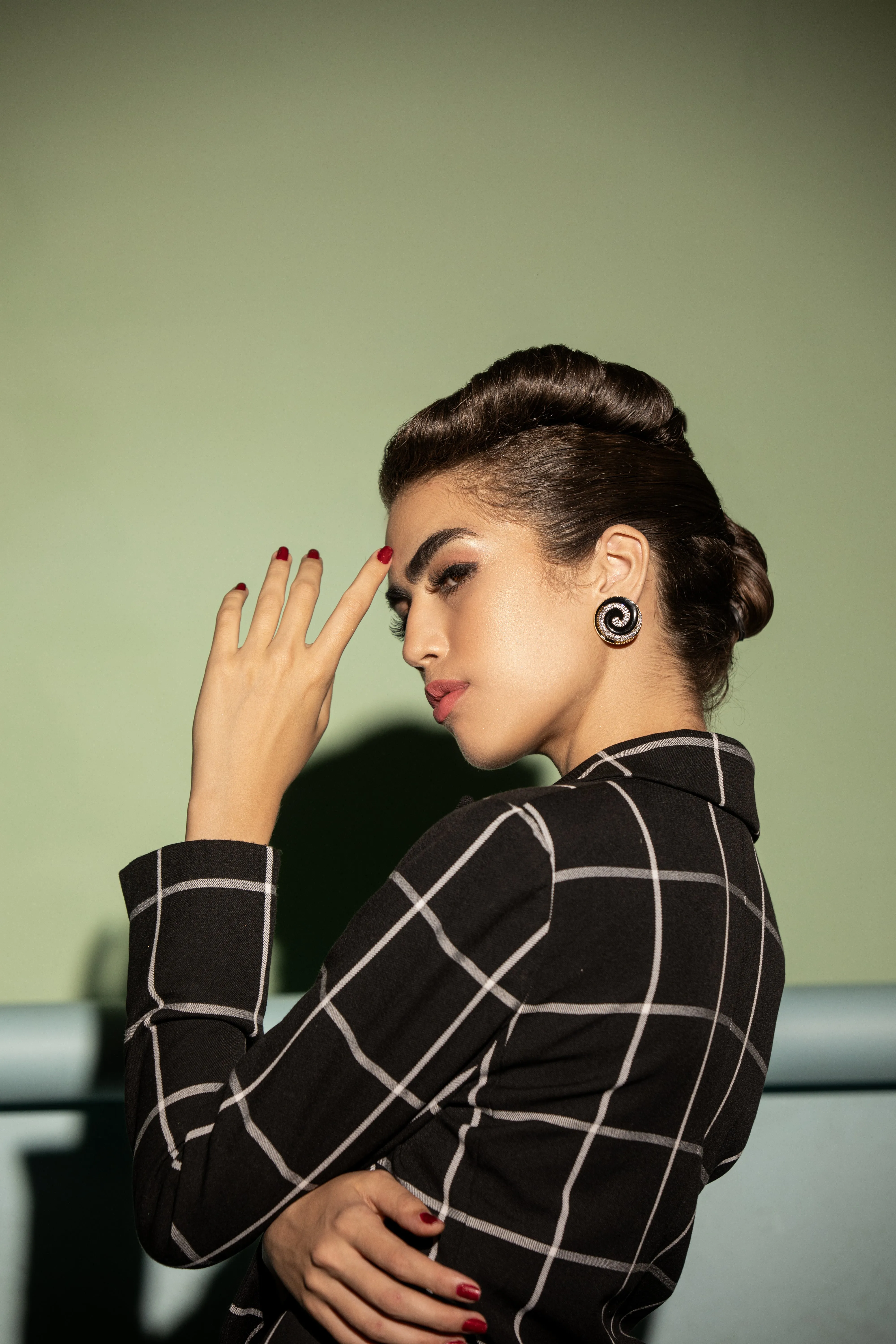 Bold Black Spiral Circle Earrings | Buy Jewelry Online