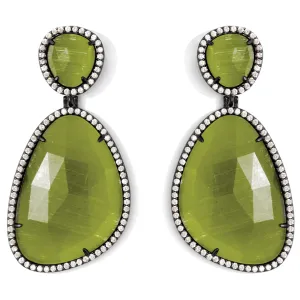 Bold Cat's Eye Earrings- Olive