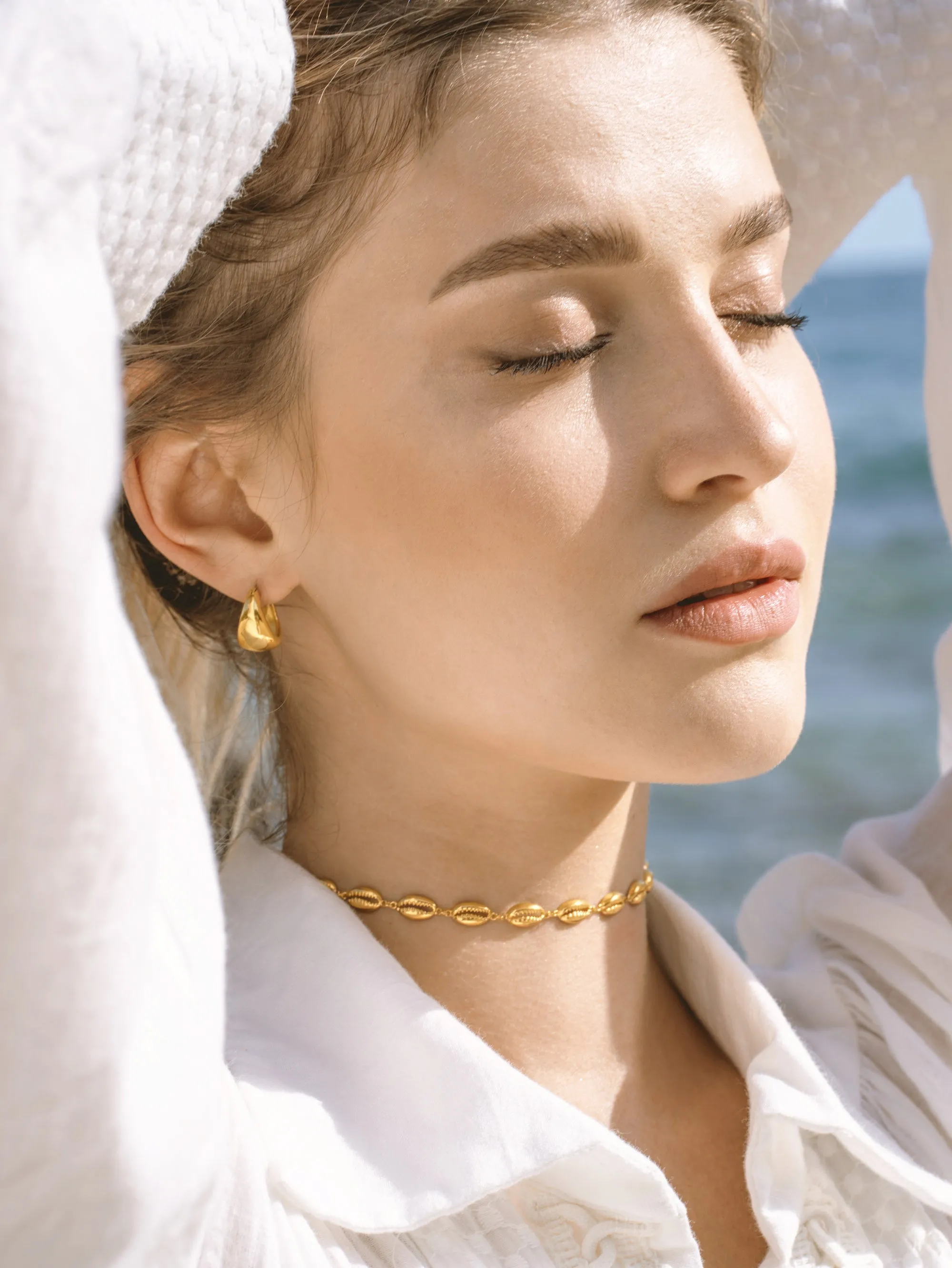Bold Pottery Hoop Earrings